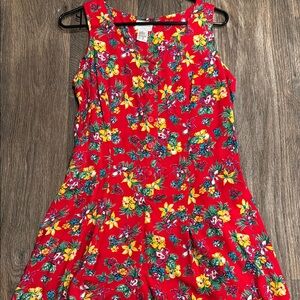 Vintage Floral Red Romper